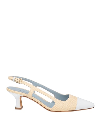 THE RO&F Court White Soft Leather, Natural raffia