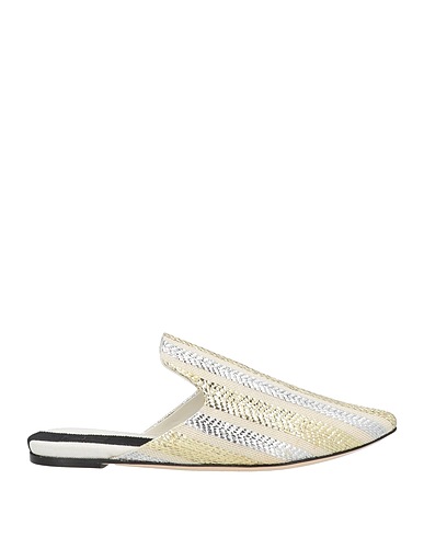SANAYI 313 Mules y zuecos Platino Fibras textiles
