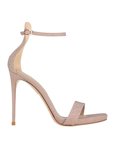 LE SILLA Sandals Rose gold Textile fibers, Soft Leather