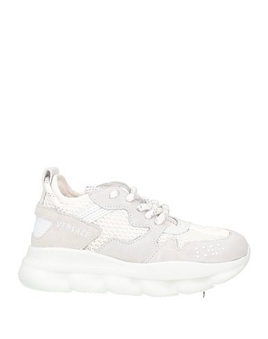 VERSACE YOUNG Sneakers Light grey Leather, Textile fibres