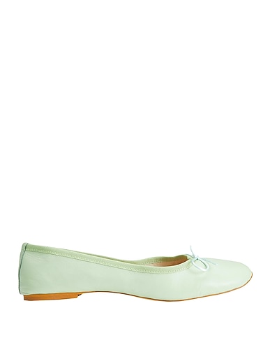 8 by YOOX Ballet flats Light green 100% Ovine leather
