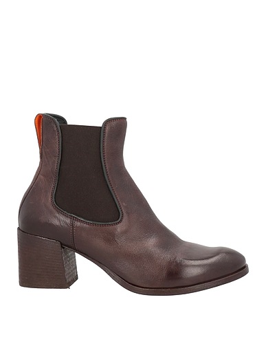 OPEN CLOSED SHOES Ankle boot Dark brown Soft Leather