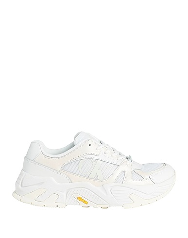 CALVIN KLEIN JEANS Sneakers Weiß Leder, Gewebefasern