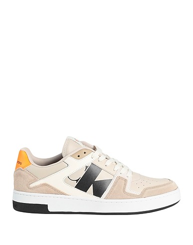 CALVIN KLEIN JEANS Sneakers Beige Leather, Textile fibres