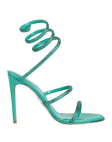 RENE' CAOVILLA Sandals Green Textile fibers