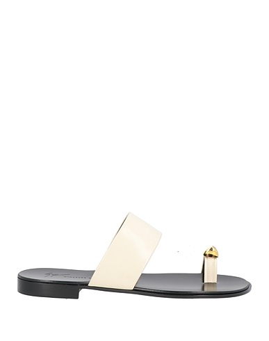 GIUSEPPE ZANOTTI Flip flops Ivory Soft Leather