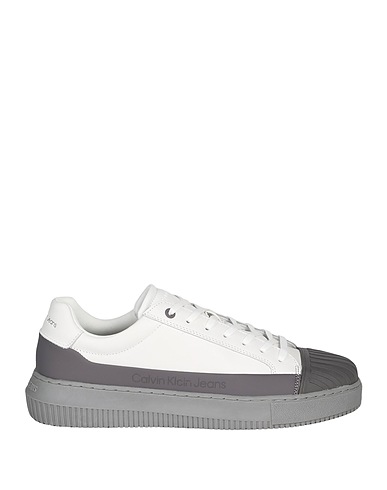 CALVIN KLEIN JEANS Sneakers Grey Soft Leather, Textile fibres