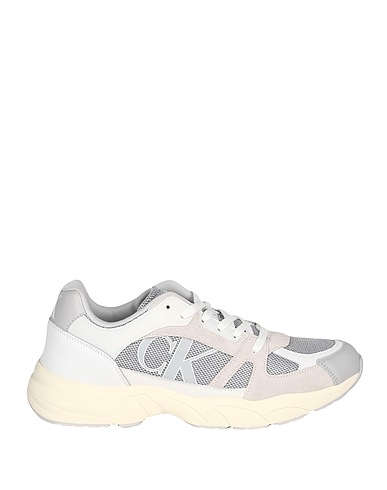 CALVIN KLEIN JEANS Sneakers Grey Leather, Textile fibres