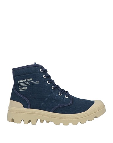 PALLADIUM Ankle boot Navy blue Textile fibres, Rubber
