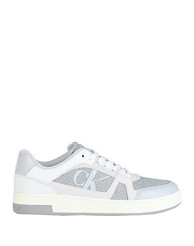 CALVIN KLEIN JEANS Sneakers Hellgrau Leder, Gewebefasern