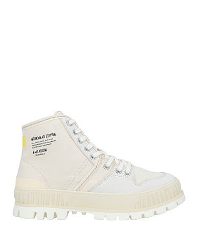 PALLADIUM Stivaletti Avorio Cotone organico, Pelle