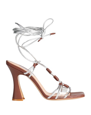 GIAMPAOLO VIOZZI Sandalen Silber Leder, PVC - Polyvinylchlorid