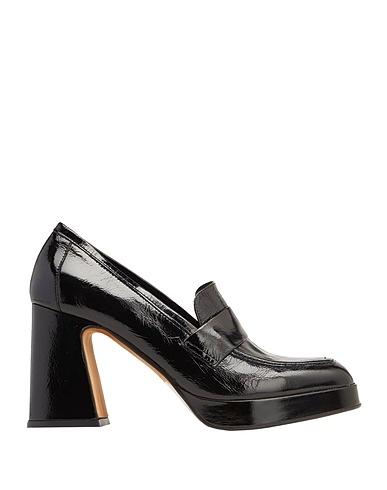 8 by YOOX Loafers LEATHER PLATFORM TALL LOAFER Black 100% Calfskin