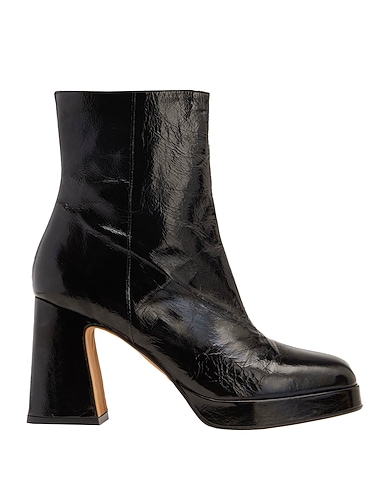 8 by YOOX Ankle boot LEATHER PLATFORM TALL ANKLE BOOT Black 100% Calfskin