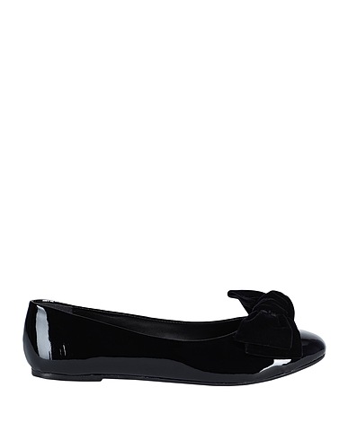BALLERETTE Ballet flats Colonna Black Leather, Textile fibers