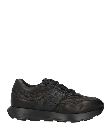 GIOVANNI CONTI Sneakers Black Soft Leather, Textile fibers