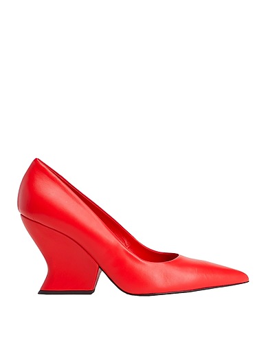 8 by YOOX Pump LEATHER WEDGE SOLE PUMPS
 Red 100% Ovine leather