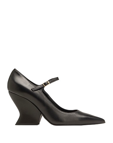 8 by YOOX Pump LEATHER WEDGE SOLE PUMPS
 Black 100% Ovine leather