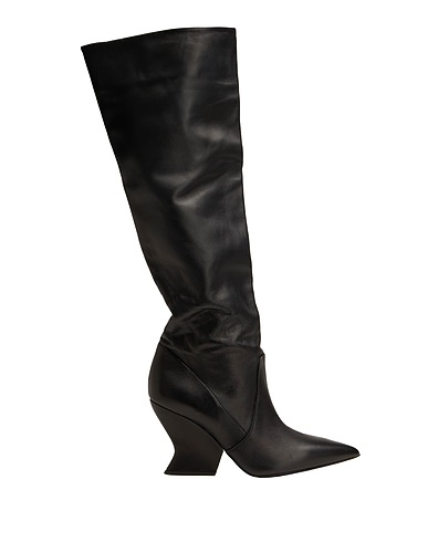 8 by YOOX Boots LEATHER WEDGE SOLE HIGH BOOT
 Black 100% Ovine leather