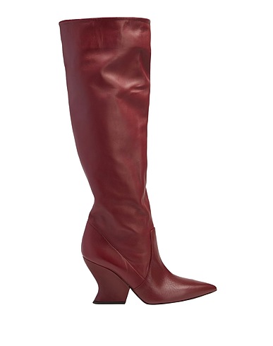8 by YOOX Boots LEATHER WEDGE SOLE HIGH BOOT
 Burgundy 100% Ovine leather