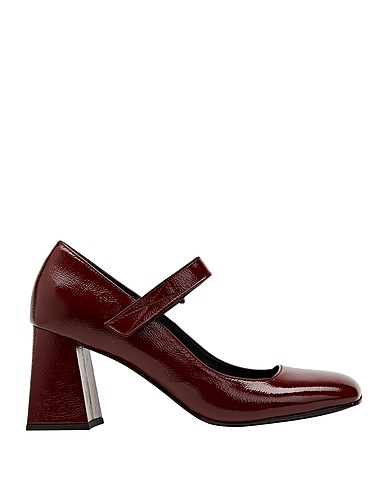 8 by YOOX Pump PATENT LEATHER MARY JANE PUMPS
 Burgundy 100% Calfskin
