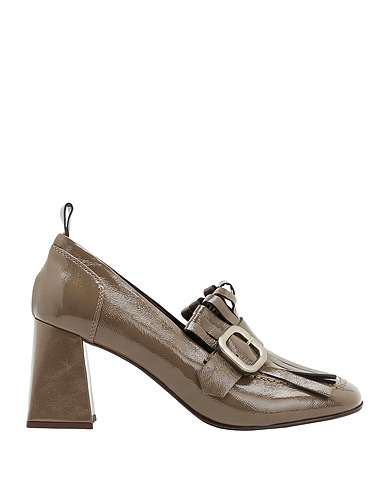 8 by YOOX Loafers PATENT LEATHER FRINGE-DETAIL LOAFER
 Khaki 100% Calfskin