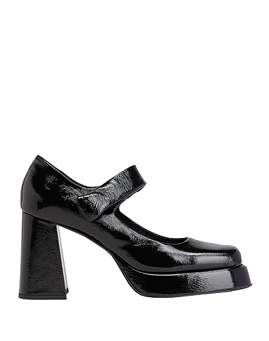 8 by YOOX Pump PATENT LEATHER PLATFORM  MARY JANE PUMPS
 Black 100% Calfskin