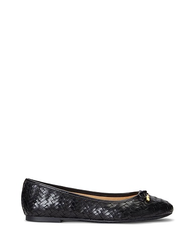 LAUREN RALPH LAUREN Ballet flats JAYNA WOVEN LEATHER FLAT
 Black Soft Leather