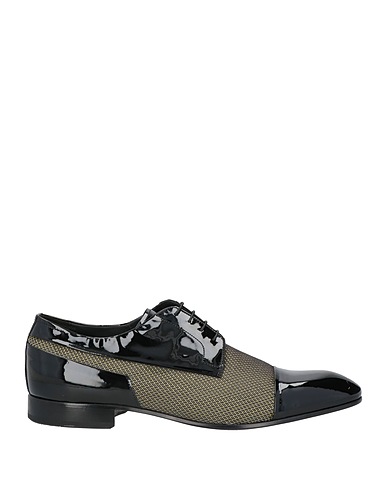 GIOVANNI CONTI Laced shoes Yellow Soft Leather, Textile fibers