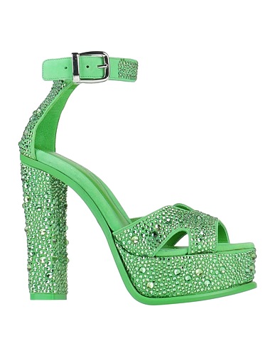 MCQUEEN Sandals Green Leather
