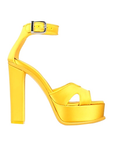 MCQUEEN Sandals Yellow Textile fibres