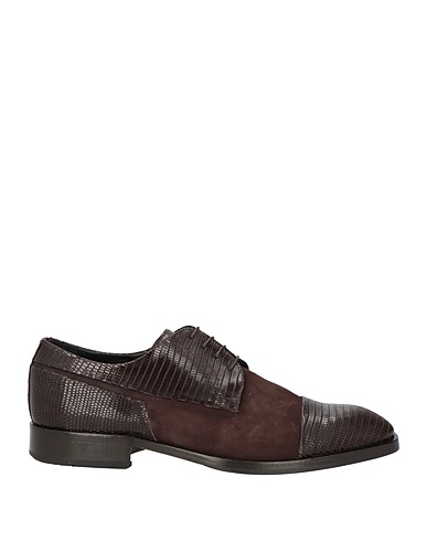 GIOVANNI CONTI Laced shoes Dark brown Leather