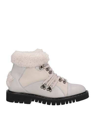 LORENA ANTONIAZZI Ankle boot Light grey 100% Ovine leather, Virgin Wool, Silk, Viscose