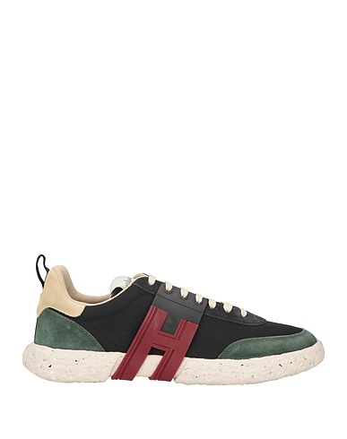HOGAN Sneakers Black Leather, Textile fibers
