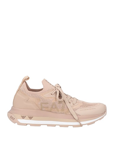 EA7 Sneakers Beige 100% Polyester, Thermoplastic polyurethane
