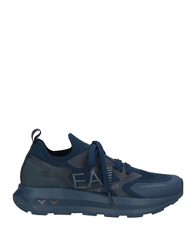 EA7 Sneakers Navy blue 100% Polyester, Thermoplastic polyurethane