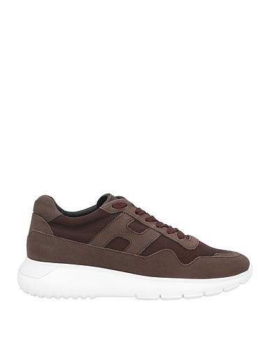 HOGAN Sneakers Testa di moro Pelle, Fibre tessili