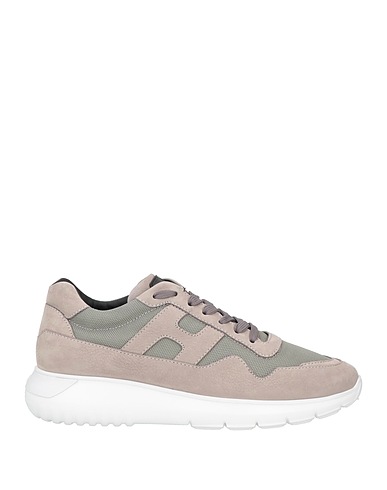 HOGAN Sneakers Light grey Leather, Textile fibers