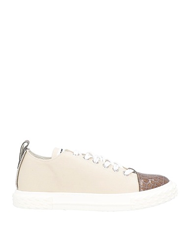 GIUSEPPE ZANOTTI Sneakers Cream Soft Leather, Textile fibers