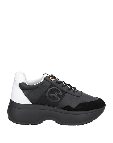 GATTINONI Sneakers Black Soft Leather, Textile fibres