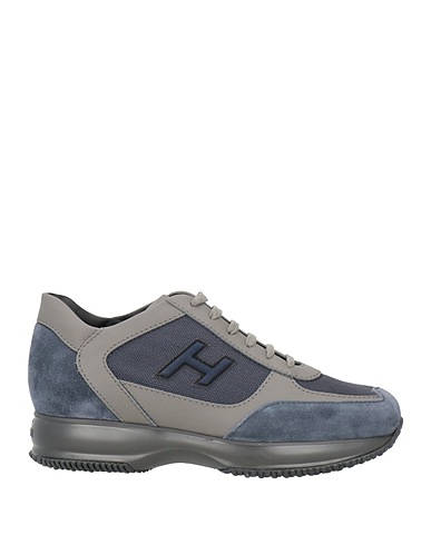 HOGAN Sneakers Slate blue Leather, Textile fibres