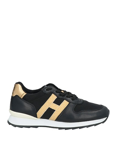 HOGAN Sneakers Schwarz Leder, Gewebefasern