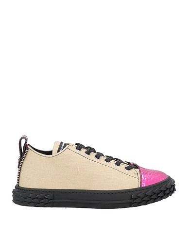GIUSEPPE ZANOTTI Sneakers Beige Soft Leather, Textile fibers