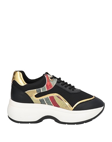GATTINONI Sneakers Black Soft Leather, Textile fibres