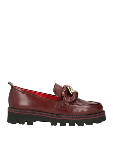 PAS DE ROUGE Loafers Burgundy Soft Leather