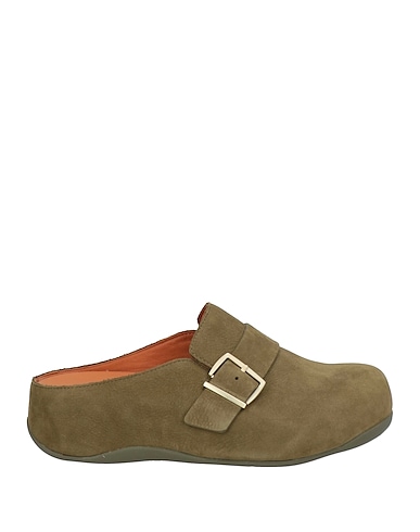 FITFLOP Mule e zoccoli Verde militare Pelle