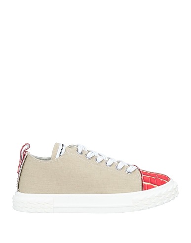 GIUSEPPE ZANOTTI Sneakers Beige Soft Leather, Textile fibres