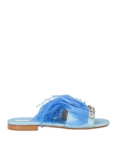 EMANUELA CARUSO Capri Sandals Light blue Textile fibres