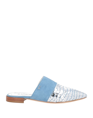 TESTONI Mules and clogs Pastel blue Leather