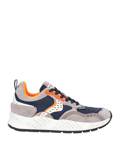 VOILE BLANCHE Sneakers Blu navy Pelle, Fibre tessili